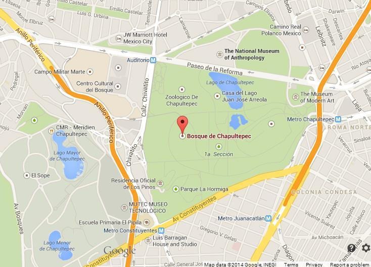 парк Chapultepec картата