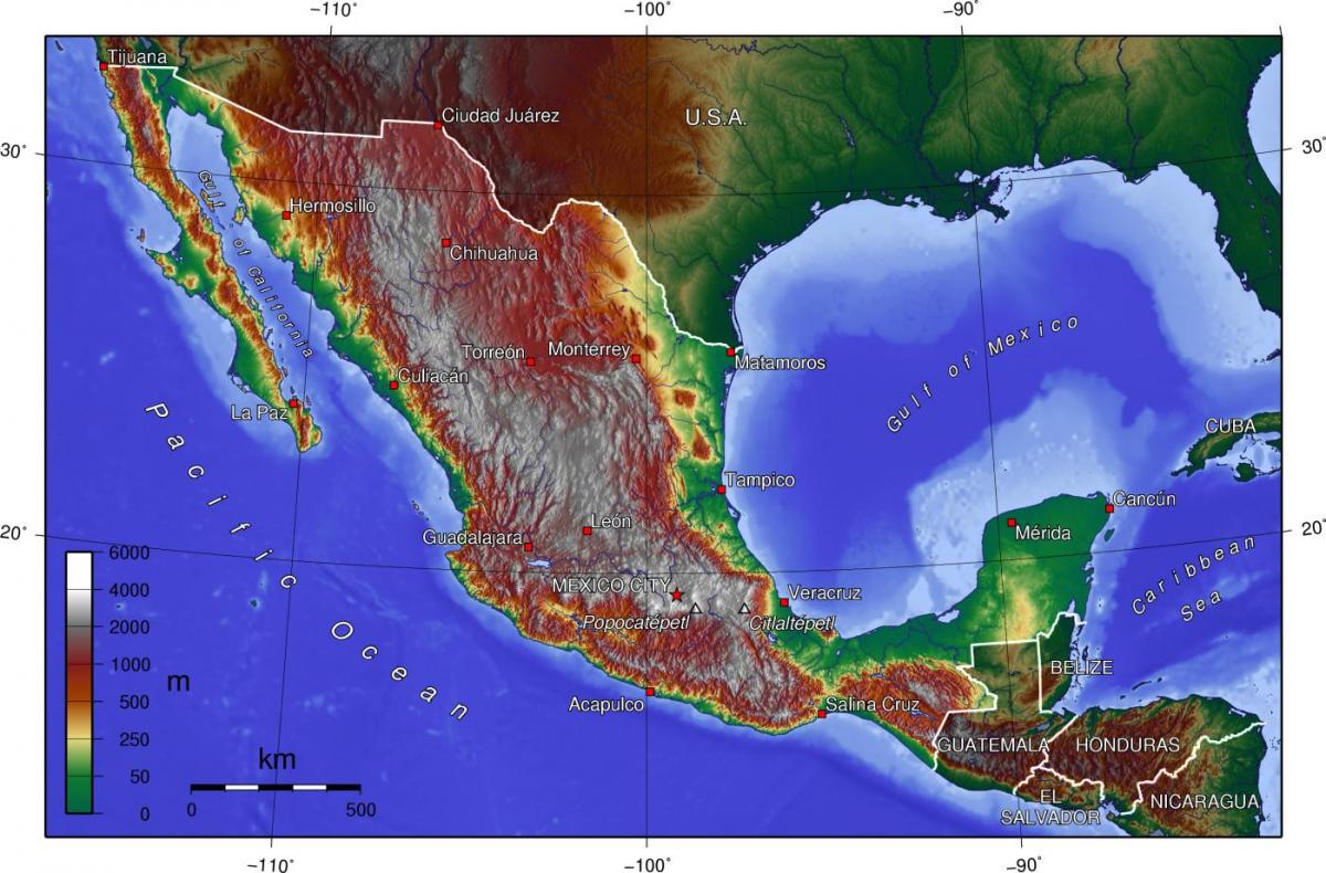 Мексико сити топографска карта