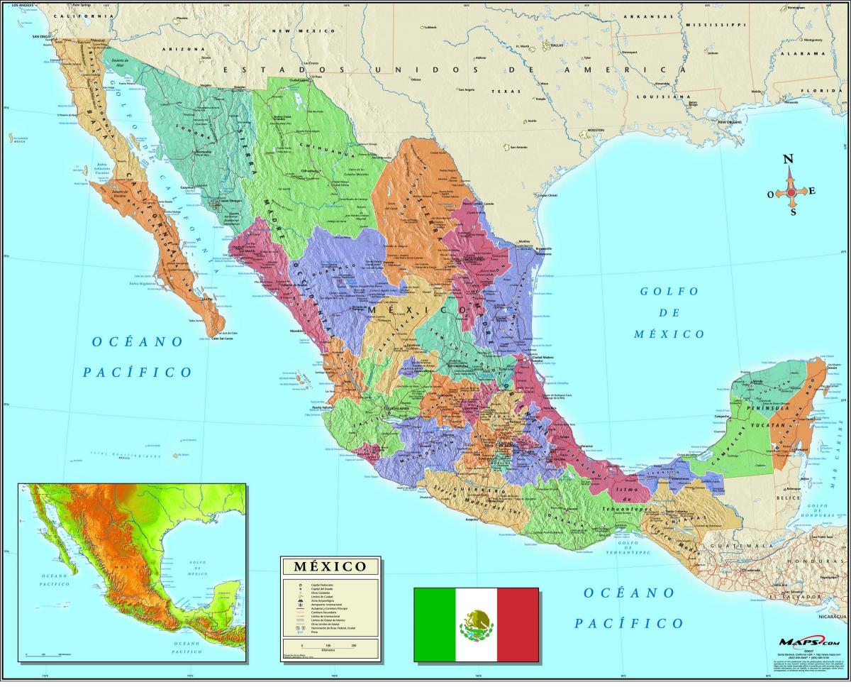 карта на Мексико зип код на града 