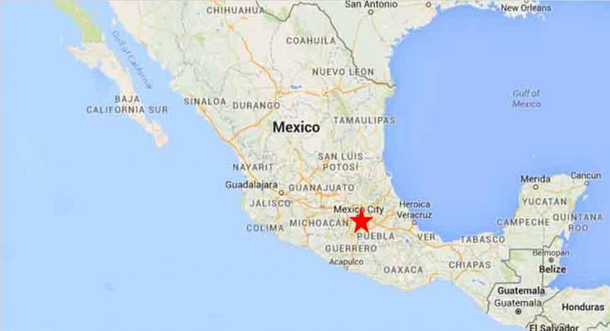 столицата на Мексико картата