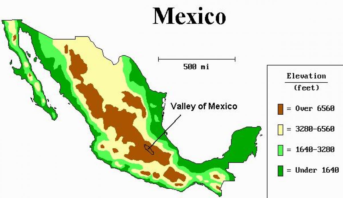 карта на долината на Мексико сити