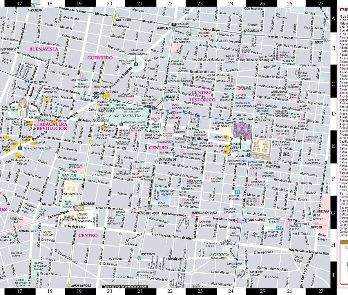 карта на улиците на Мексико сити 