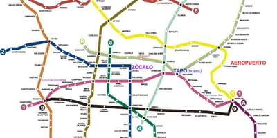 Мексико сити влак на картата