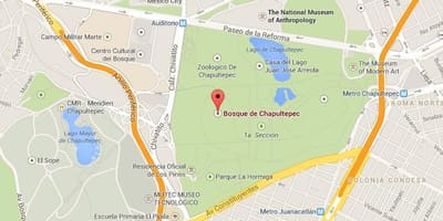 Парк Chapultepec картата