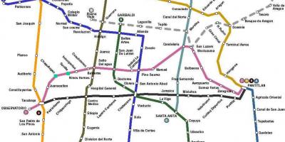 Карта на Мексико с автобус 