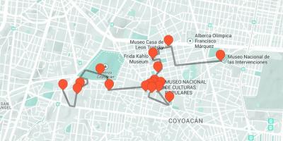 Карта пешеходна обиколка на Мексико сити